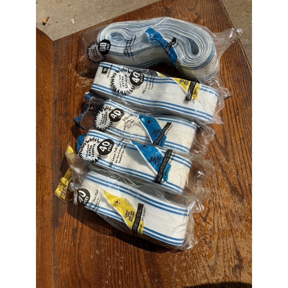 Vtg Lawn Chair Wellington Re-web Kit Repair Nylon Blue White 200-220 Feet